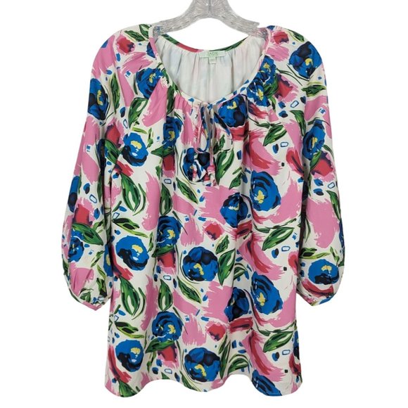 Vibrant Floral Women's Blouse - Picture 9 of 10